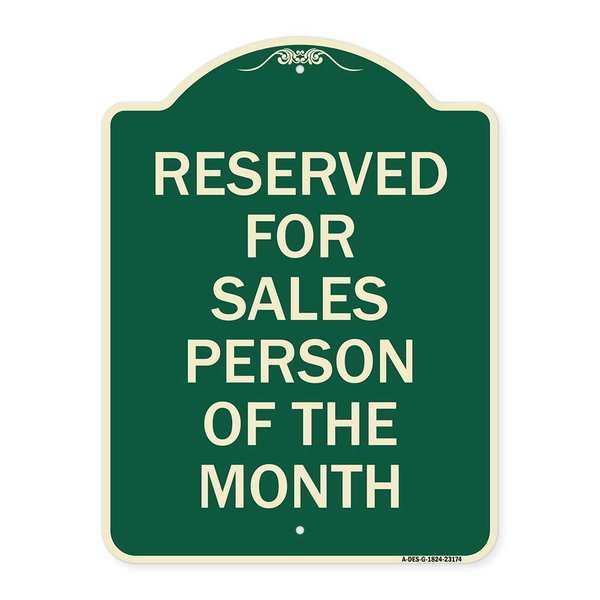 Signmission Reserved for Salesperson of Month Heavy-Gauge Aluminum Architectural Sign, 24" x 18", G-1824-23174 A-DES-G-1824-23174